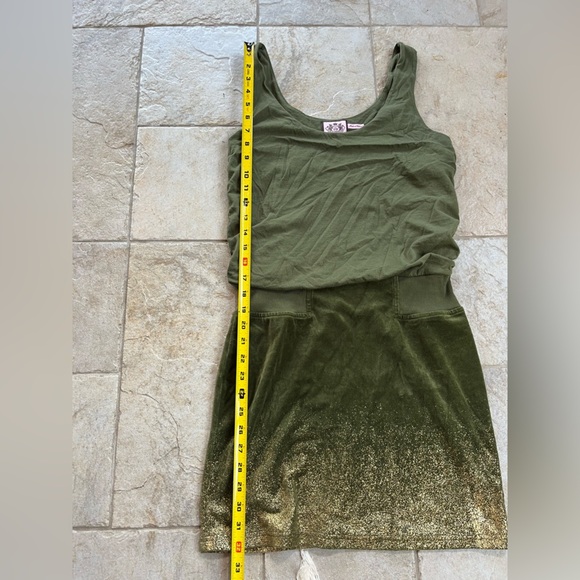 Juicy Couture Y2K Green Terry Cloth Mini Dress S Glitter Pool Lounge Vibe ‘00s - Picture 12 of 13